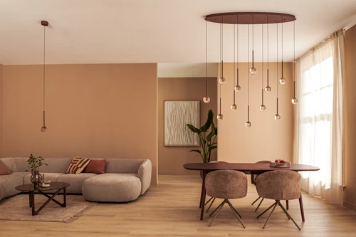 Lucide CALINA - Suspension - LED Dim. - CCT - 12x7W 2200K/3300K - Avec module LED remplaçable - Café - Premium - ambiance 6